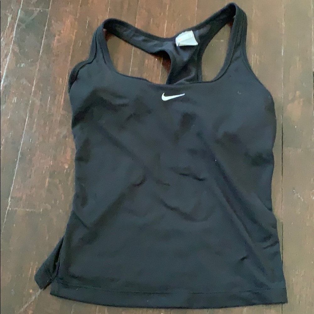 Nike black athletic top, size S